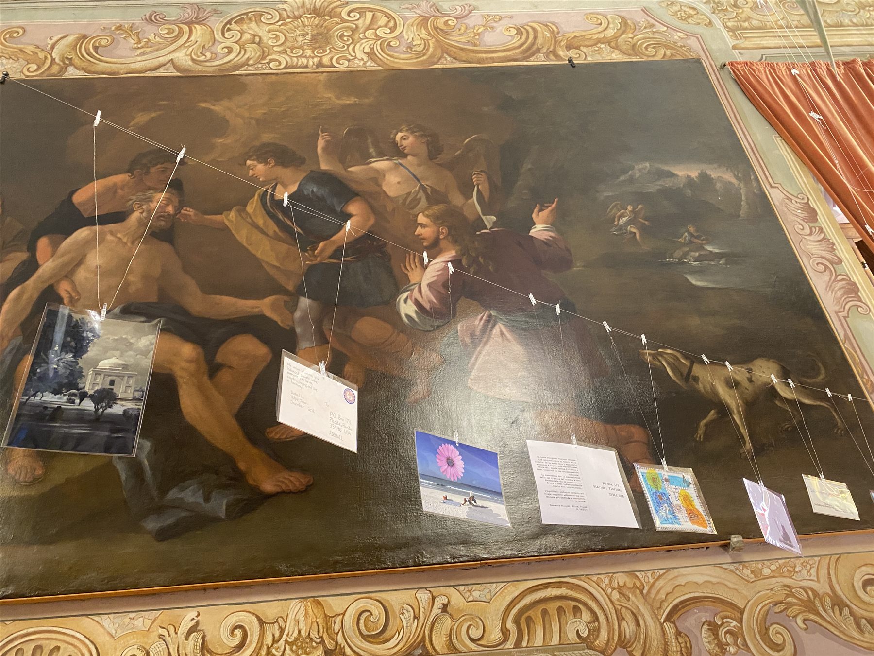 Postcards on display at Palazzo Gallio, Alvito